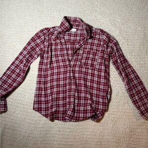 Hollister Burgundy Plaid Button Down Shirt